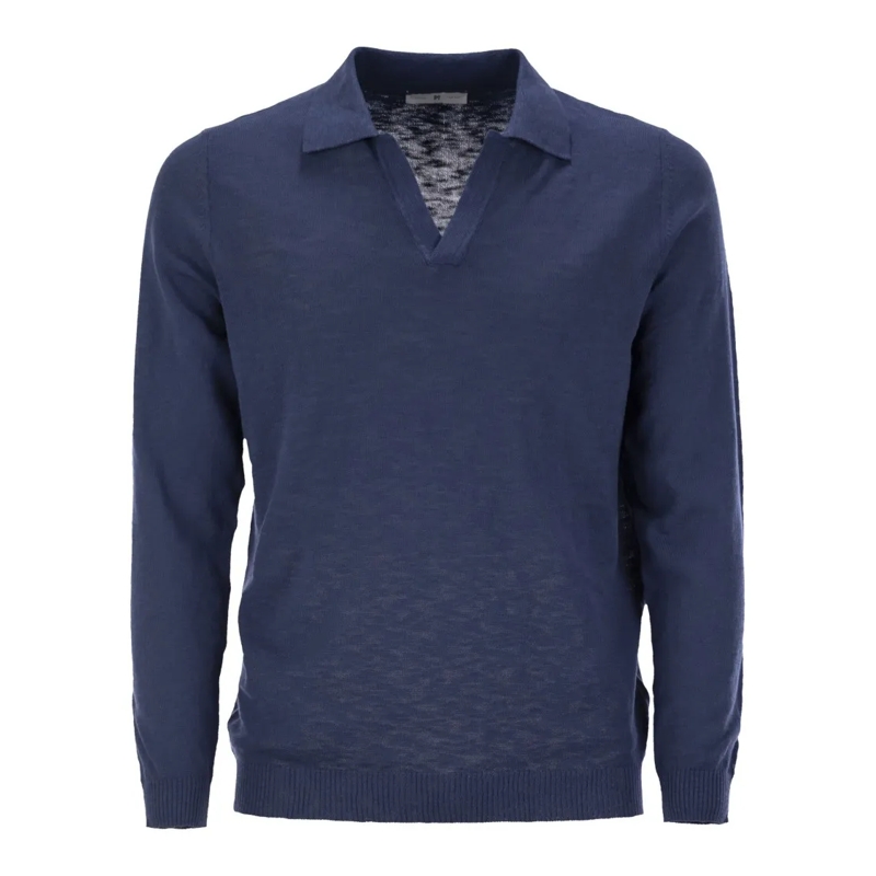 Pt Torino Polo Buttonless Collar Polo Shirt With Slim Fit Blue