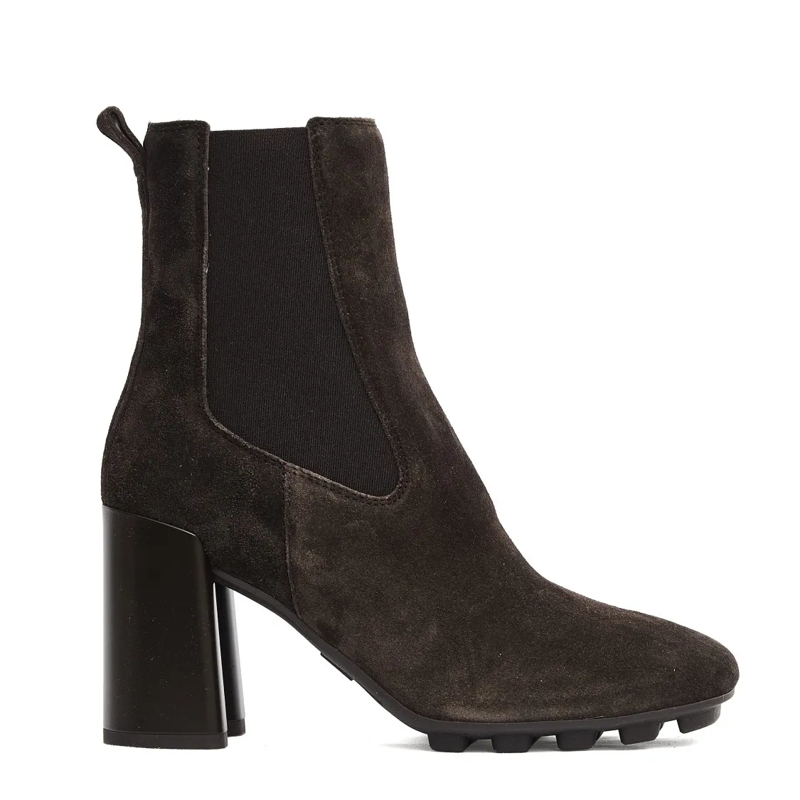 Hogan Bottes T. 85 Mm Cam Brown Ankle Boot Black