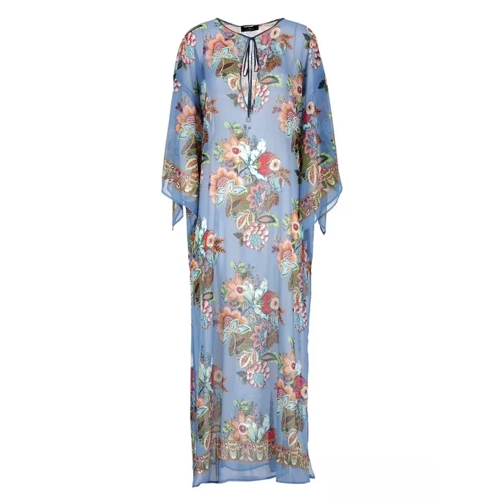 Etro Dress With Floral Pattern Blue 