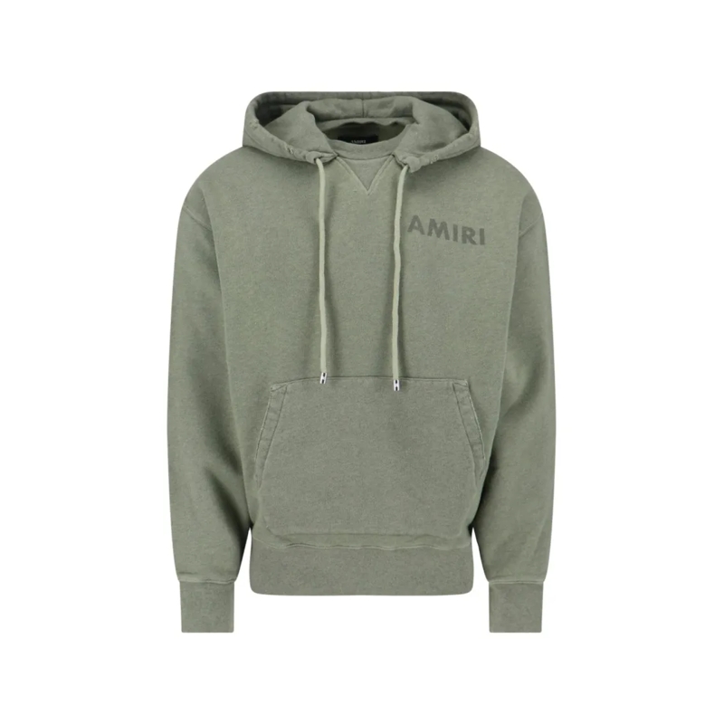 Amiri  Muted Green Hoodie With Kangaroo Pocket And Drawst Green