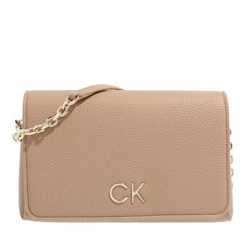 Calvin Klein Re-Lock Shoulder Bag W/Flap Safari Canvas Crossbody Bag