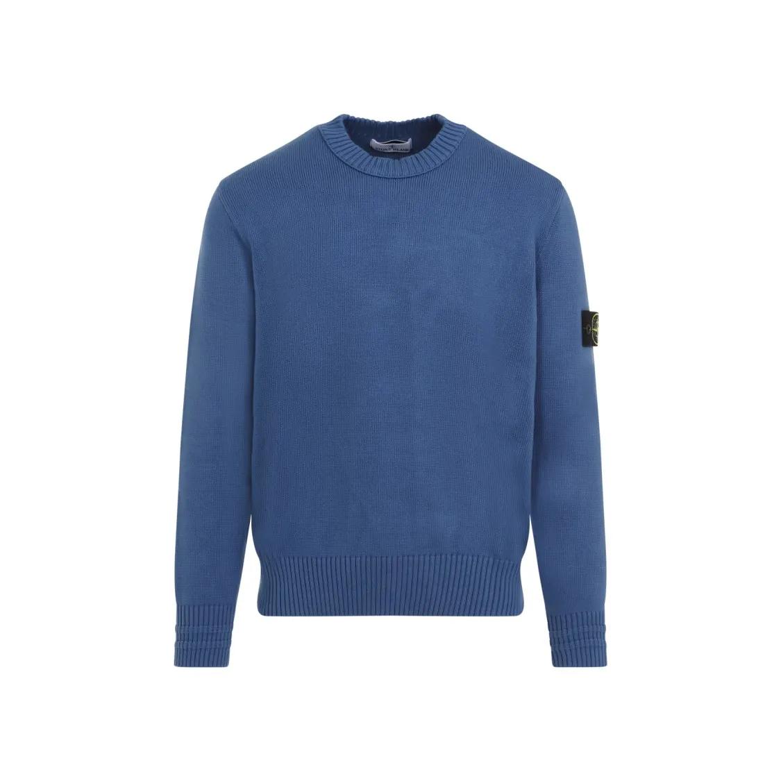 Stone Island - Dark Blue Cotton Sweater - Größe S - blau