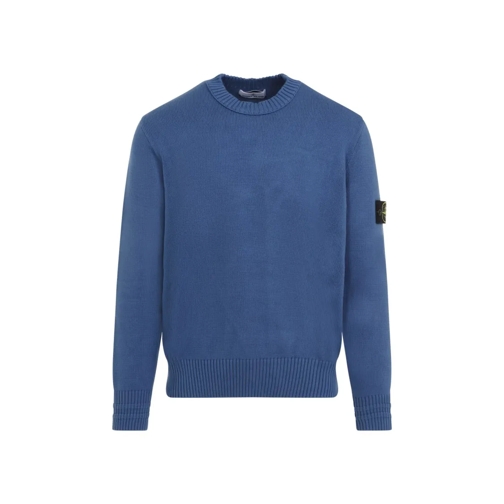 Stone Island Trui Dark Blue Cotton Sweater Blue