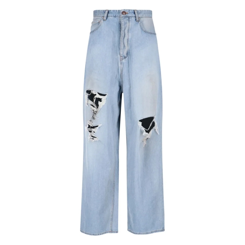 Balenciaga Jeans Classic Straight-Leg Blue Jeans With Five-Pocket S Blue