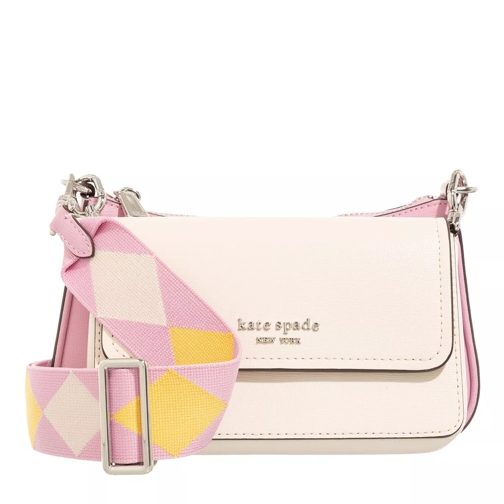 Kate Spade New York Double Up Colorblocked Saffiano Leather Parchment Multi Crossbody Bag