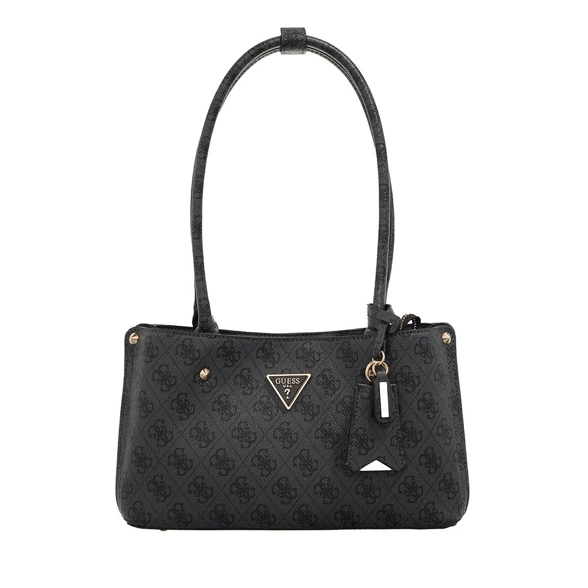 Guess Meridian Shoulder Satchel Coal Logo | Satchel