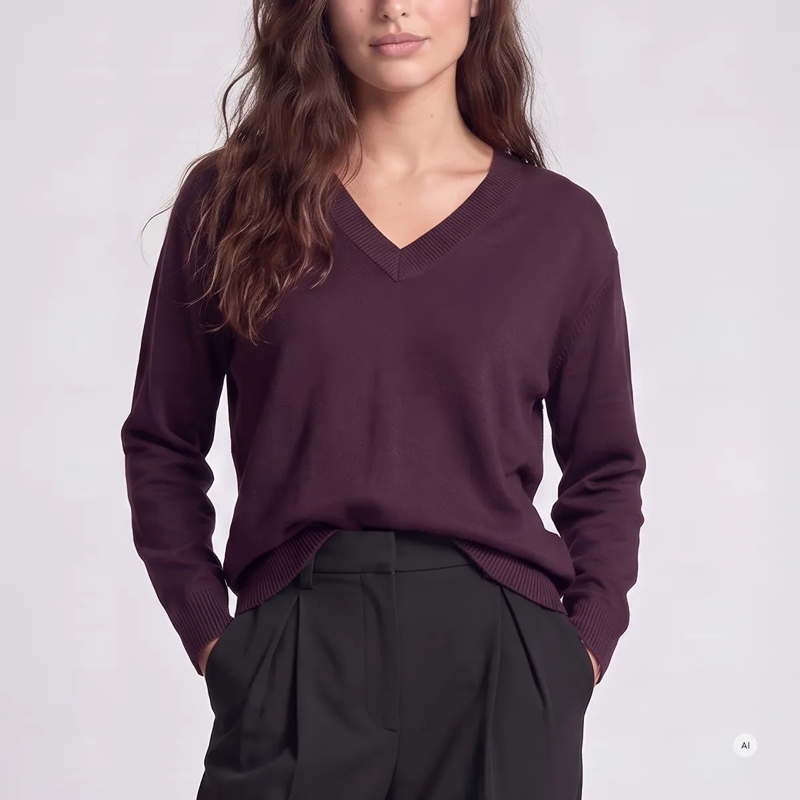 Marc Aurel Pullover Dieser V-Ausschnitt-Pullover aus Cotton/Wool-Mix m lila(Image 3)