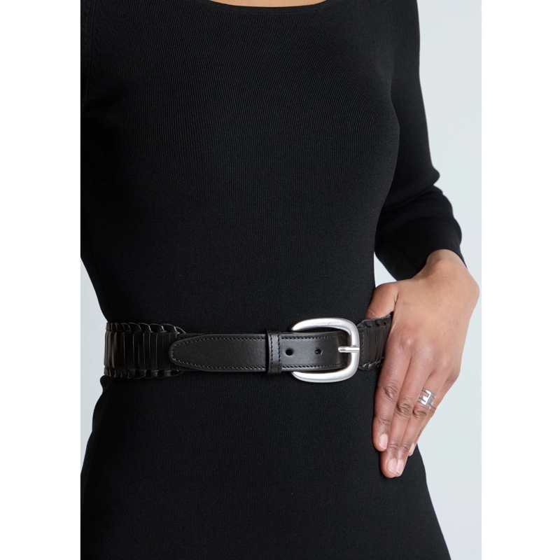 Golden Goose Ledergürtel Houston Woven Leather Belt Black(Image 2)