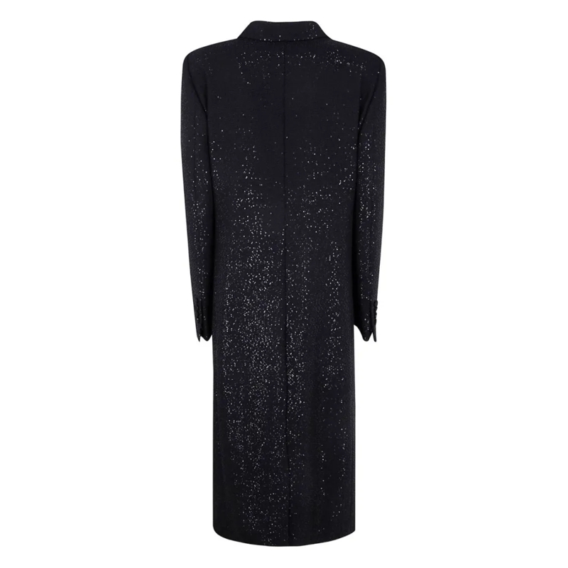 Tom Ford Overgangsmantel Double-Breasted Coat With Textured Wool Blend Black