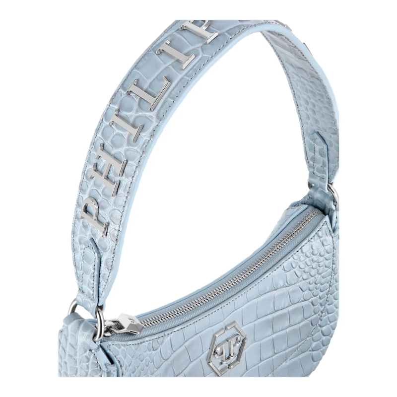 Philipp Plein Crossbody Bag Henkeltasche Crocco Print hell-blau(Image 4)