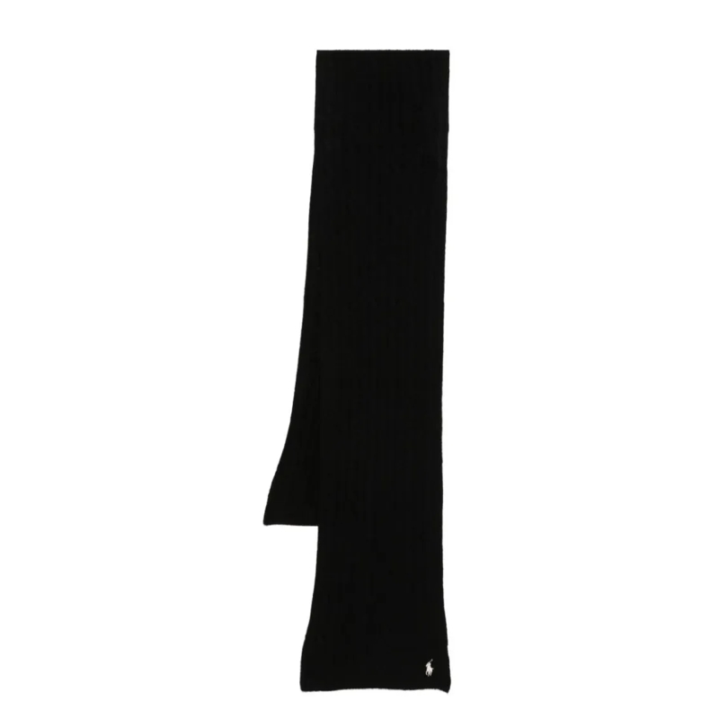 Polo Ralph Lauren Leichter Schal Wool And Cashmere Blend Black Scarf Black