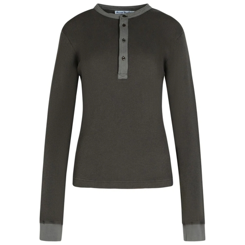 Acne Studios Gray Cotton Longsleeve T-Shirt Grey Langärmelige Oberteile