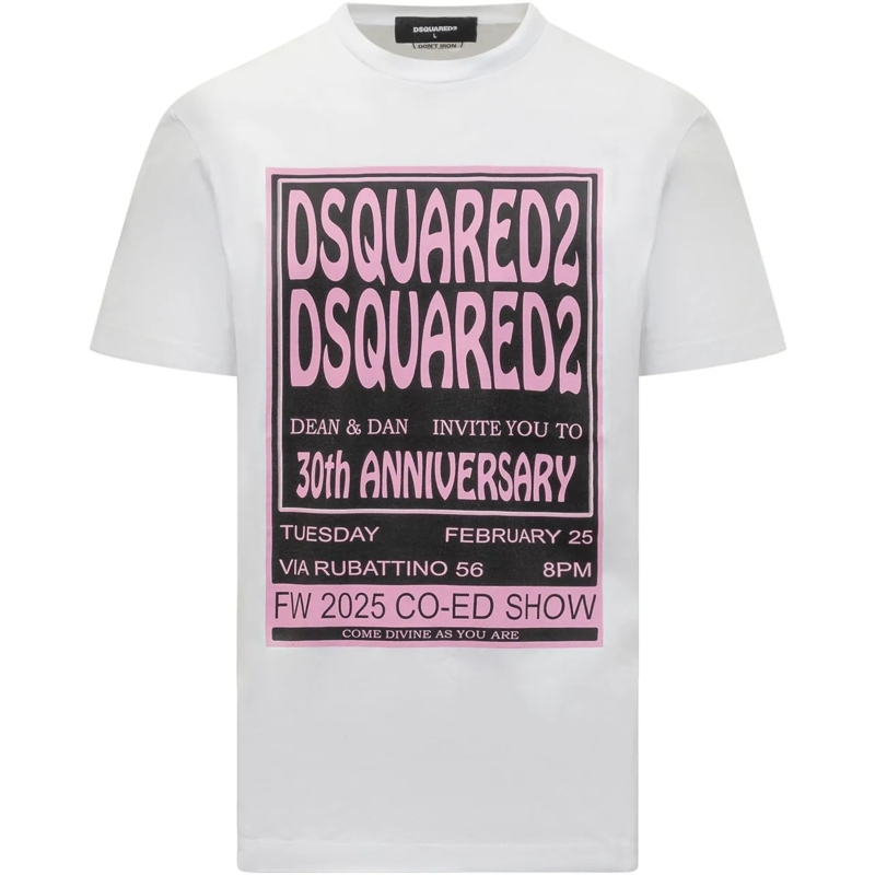 Dsquared2 T-shirt Dsquared2 T-Shirt Bianca Logo Anniversary weiß