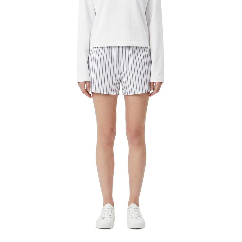 AMI Paris Bermuda Vertical Stripe Bermuda Shorts With Elastic Waistb White(Image 3)