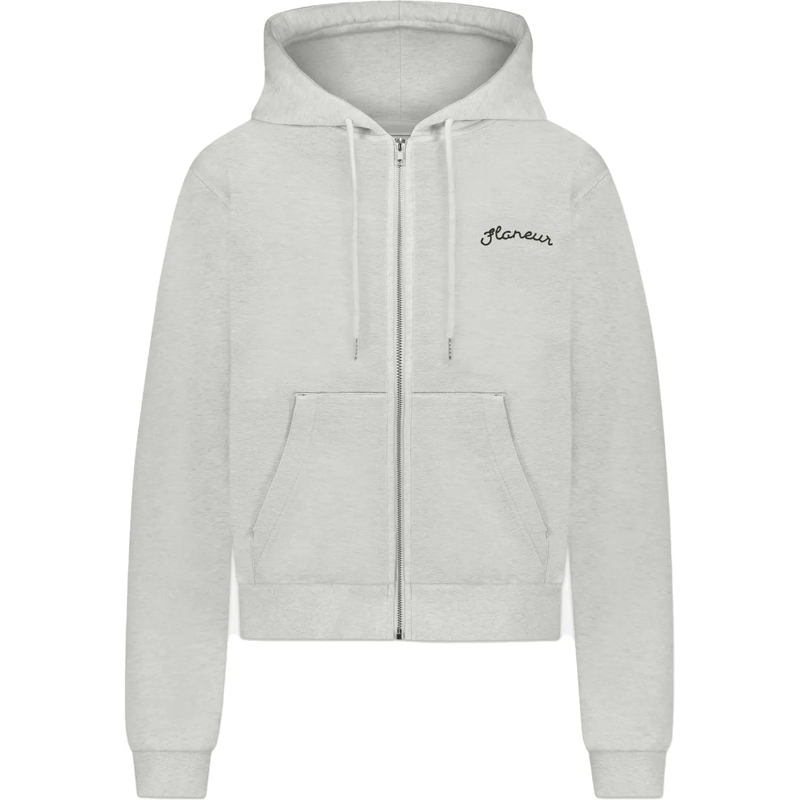 Flâneur  Signature Zip-Up Hoodie | Heather Cool Grey grau