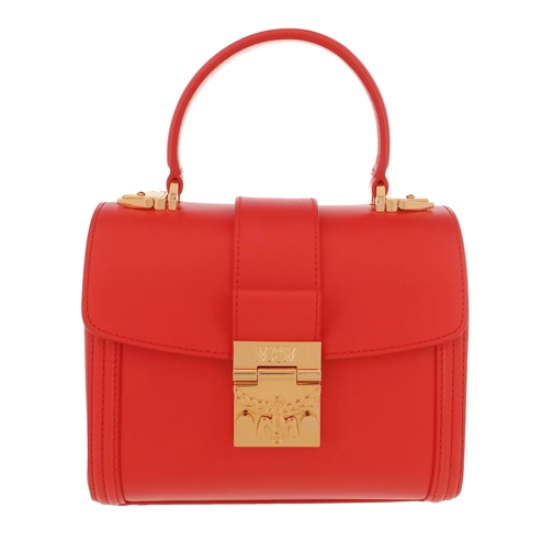MCM Small Tracy Satchel Bag Red Fiesta Cartable