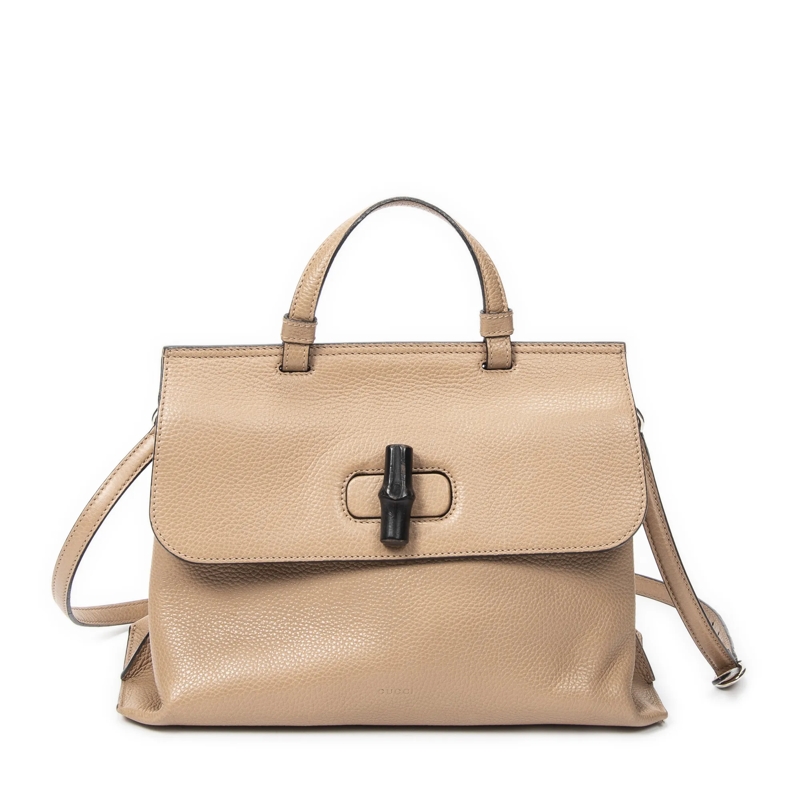 Gucci Crossbody Bag Medium Bamboo Daily Top Handle beige