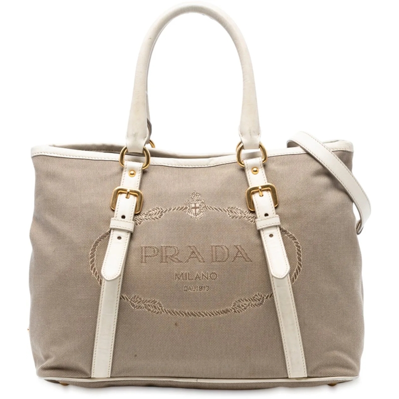 Prada Sac à bandoulière Canvas Canapa Logo Satchel braun