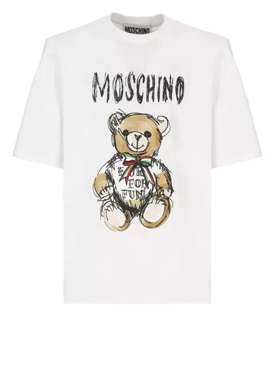 Moschino - T-Shirt With Logo - Größe 44 - white