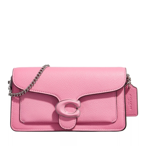 Coach Leather Covered C Closure Tabby Chain Clutch Vivid Pink Crossbody Bag