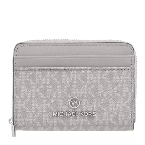 MICHAEL Michael Kors Sm Za Coin Card Case Pearl Grey Portemonnaie mit Zip-Around-Reißverschluss