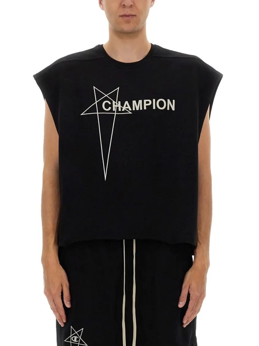 Thumbnail - Rick Owens - Cropped Micro Tatlin T-Shirt - Größe M - schwarz