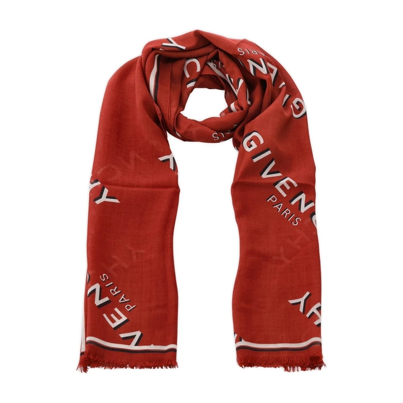 Givenchy Écharpe légère Schal aus Wolle & Seide Rot