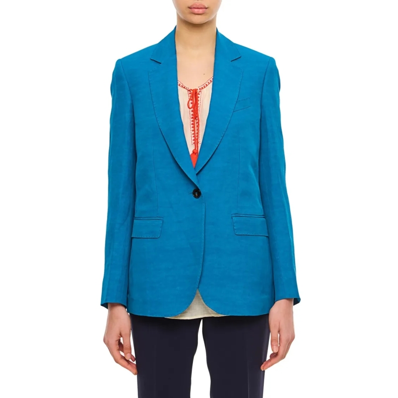 Alberto Biani Blazer Tailored Blue Jacket With Notched Lapel Blue