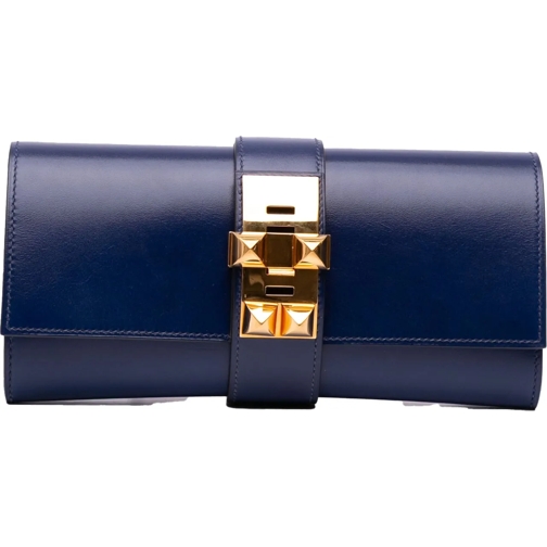 Hermès Pochette 2014 Tadelakt Medor Clutch 23 blau