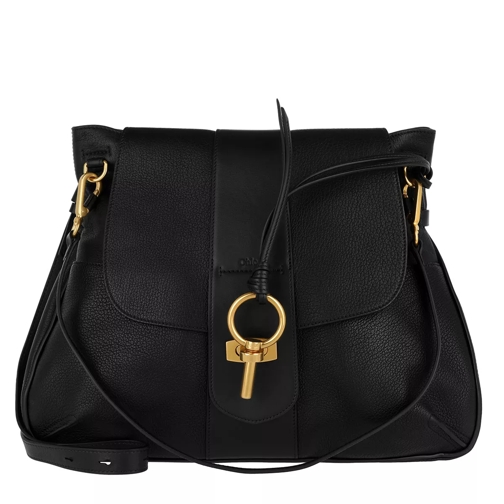 Chloé Lexa Large Shoulder Bag Double Strap Black Satchel