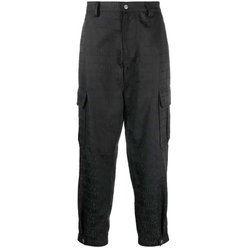 Moschino Pantalon Straight Leg Tailored Trousers With Classic Fit Black