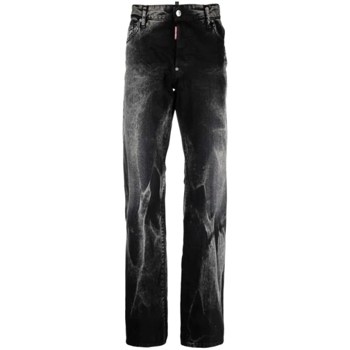 Dsquared2 Jeans Washed Straight-Leg Denim Jeans Black