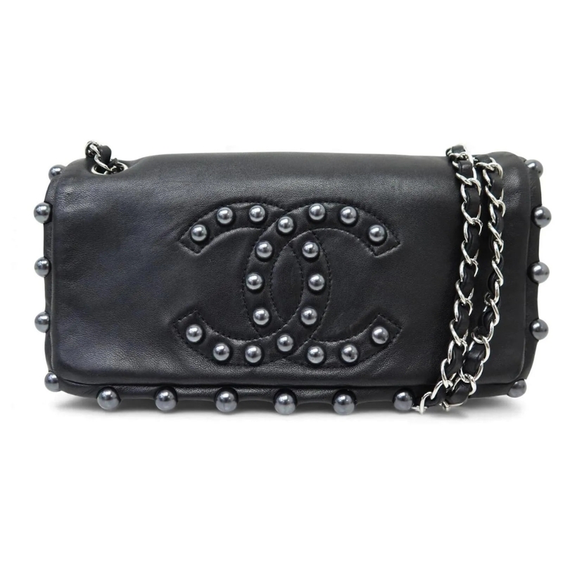 Chanel Schoudertas CHANEL FLAP-TASCHE OBSESSION LOGO CC SCHWARZE PERL schwarz