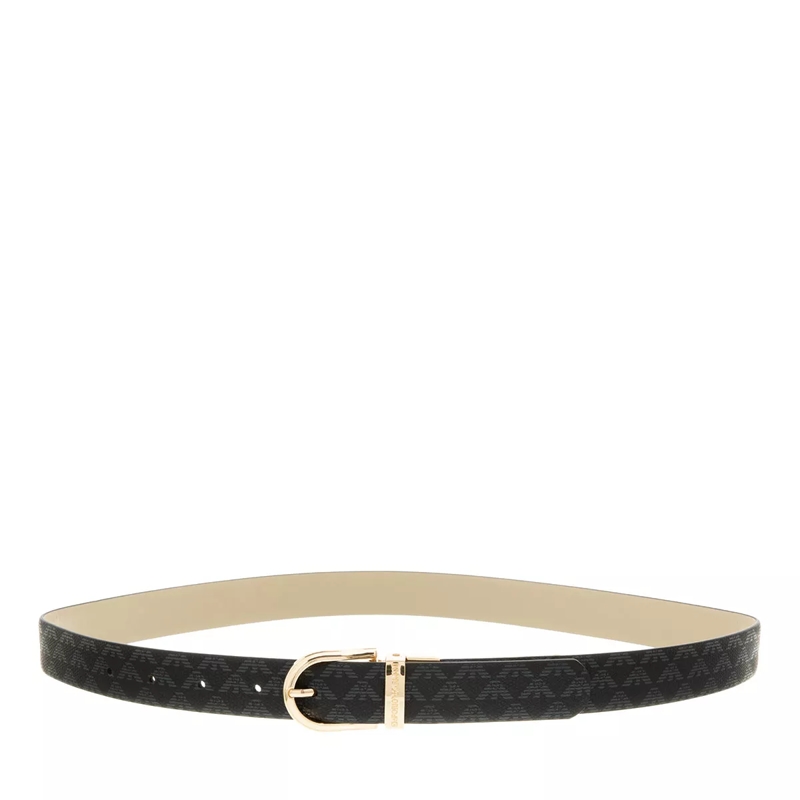 Emporio Armani Dünner Gürtel Eagle Belt Similnappa Black/Black/Ecru(Image 4)