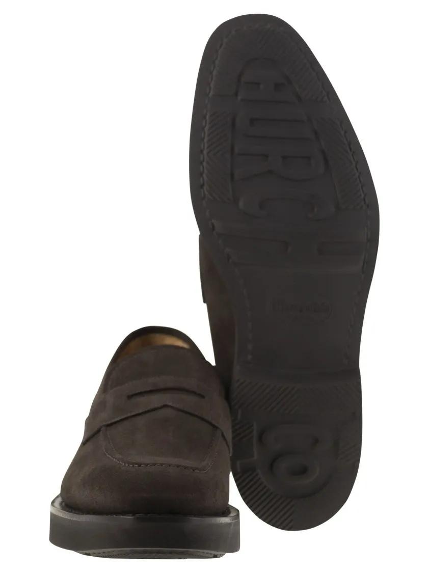 Thumbnail - Church's Loafer - Suede Calfskin Moccasin With Tapered Silhouette - Gr. 7_5 - in Braun - für Damen