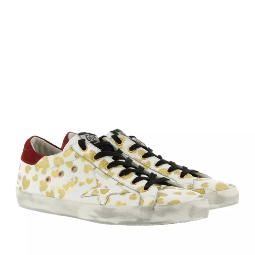 Golden Goose Superstar Sneakers White/Gold Hearts lage-top sneaker
