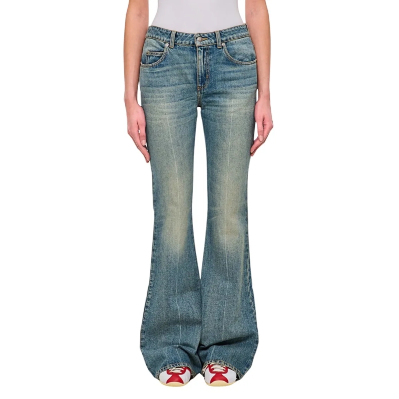 Alexander McQueen Jeans Blue Flared Leg Jeans Blue