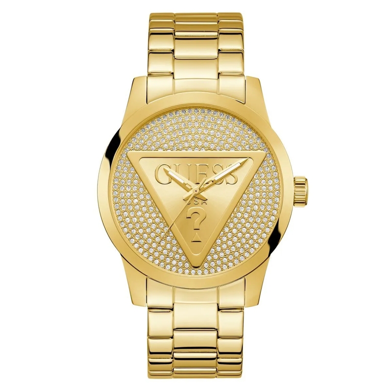 Guess Quarzuhr Quarz-Analoguhr Badge gold
