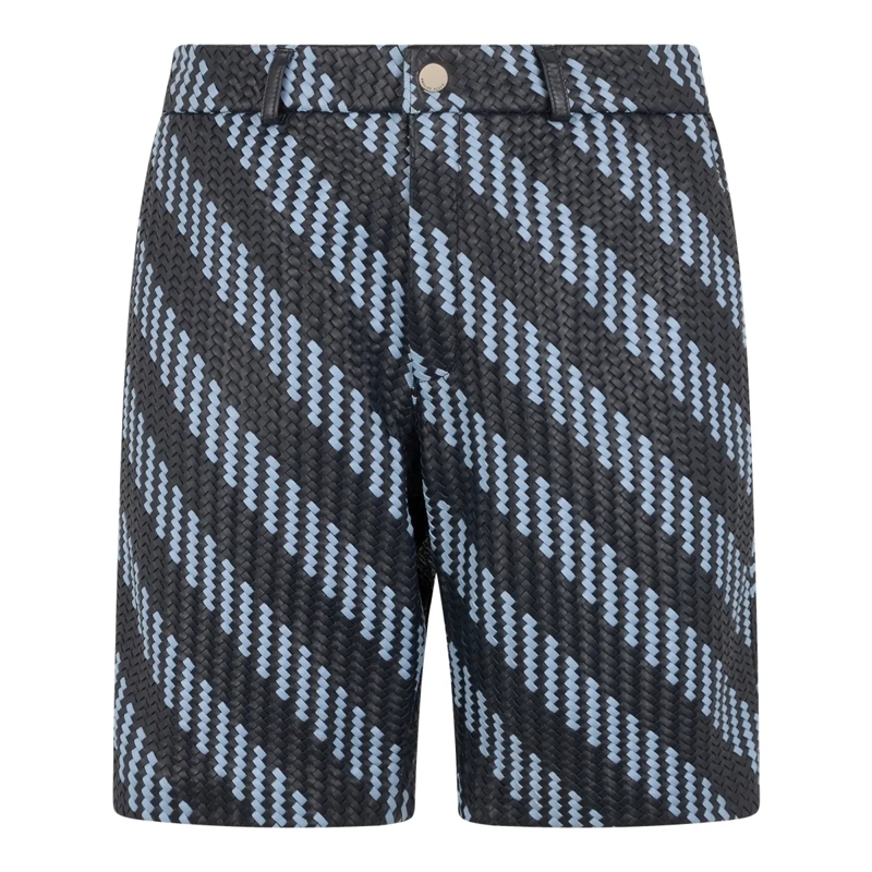 Philipp Plein Shorts Weaved Leather Shorts Stripes schwarz