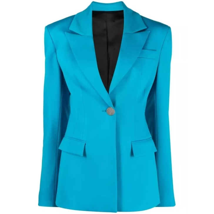 The Attico Blue Single Breasted Blazer Blue Blazer