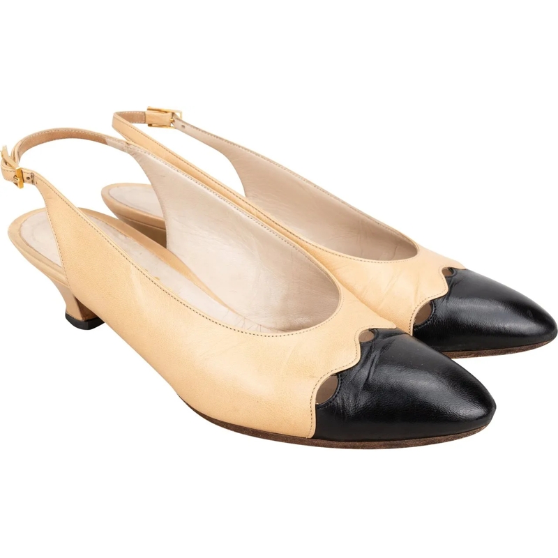Chanel Pumps Chanel Classic Vintage Bicolor Leather Pumps (34) mehrfarbig