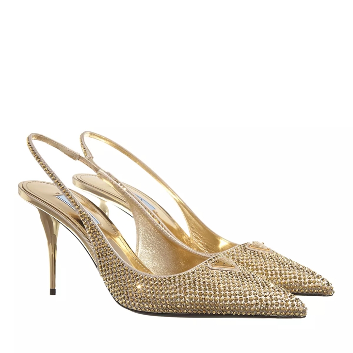 Prada hot sale gold heels