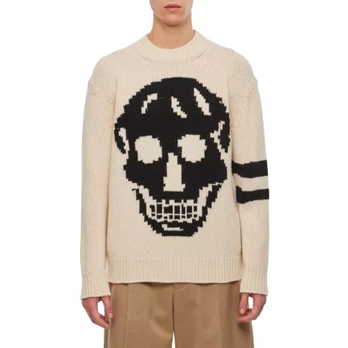 Alexander McQueen Skull Sweater White 