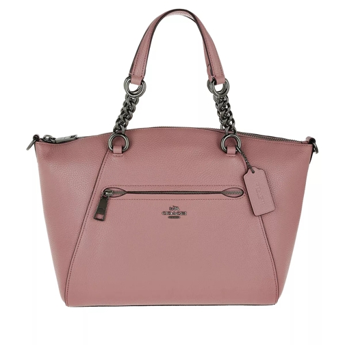 Coach Chain Prairie Pebbled Leather Satchel Bag Dusty Rose Tote