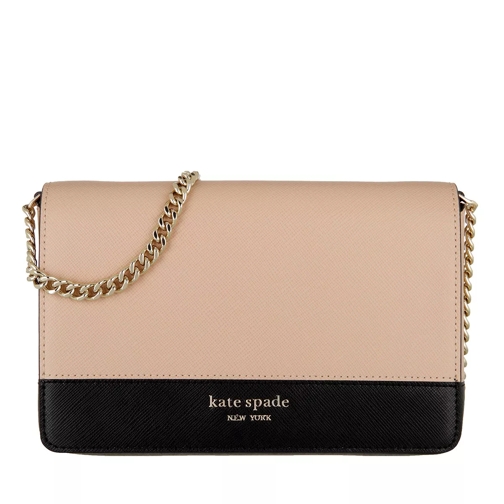 Kate Spade New York Spencer Saffiano Leather Chain Wallet Warm Beige/Black Wallet On A Chain