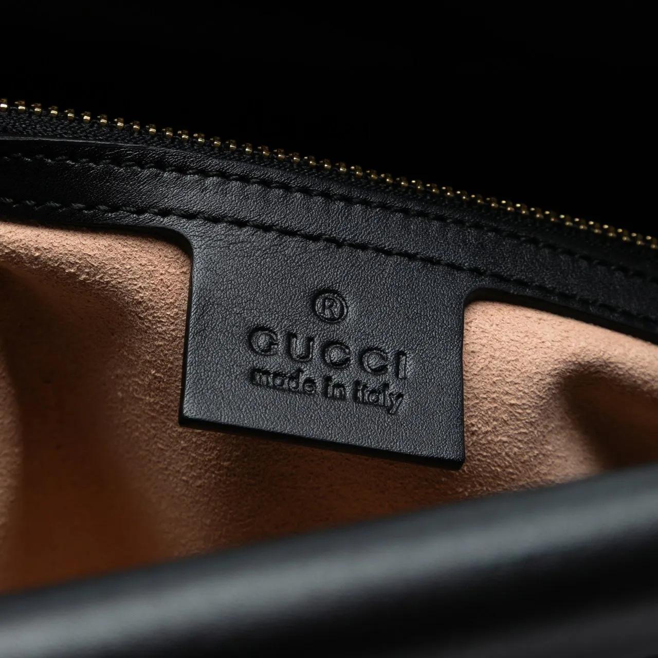 Thumbnail - Gucci Hobo Bags - Small Leather Bamboo Nymphaea Satchel - Gr. unisize - in Schwarz - für Damen