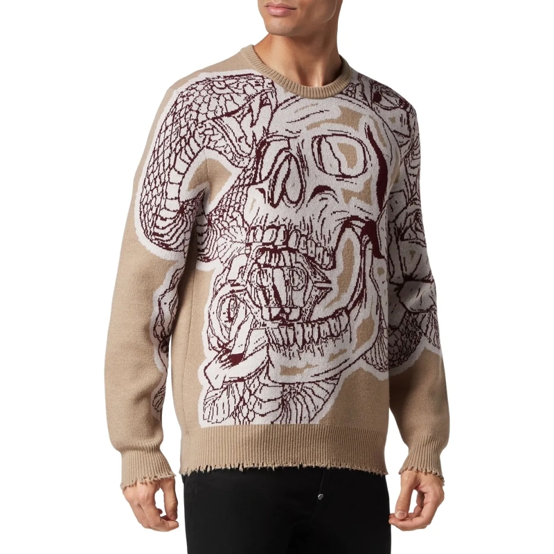 Philipp Plein Sweatshirt Rundhalspullover Skull beige(Image 3)