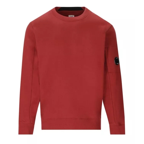 CP Company Diagonal Raised Fleece Ketchup Sweatshirt Red 