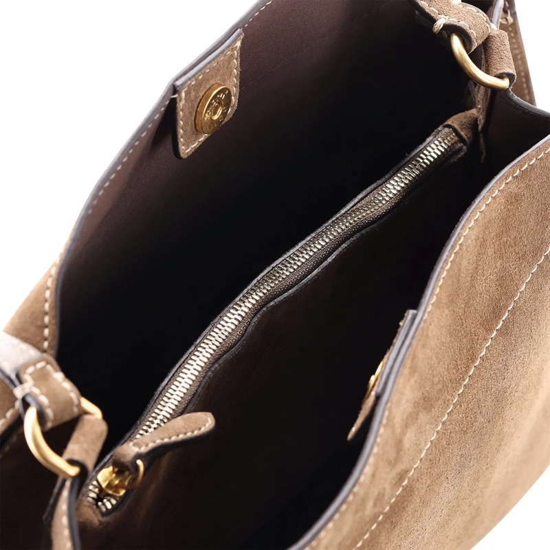 Abro Handtasche Necessity aus Veloursleder braun | Tasche