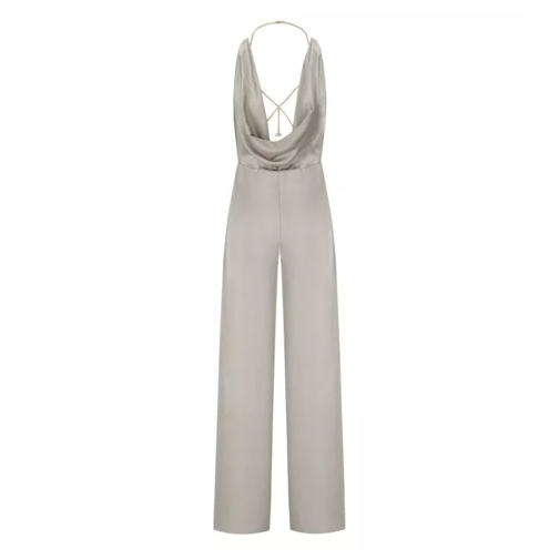 Elisabetta Franchi Pearl Grey Jumpsuit With Accessory Grey 